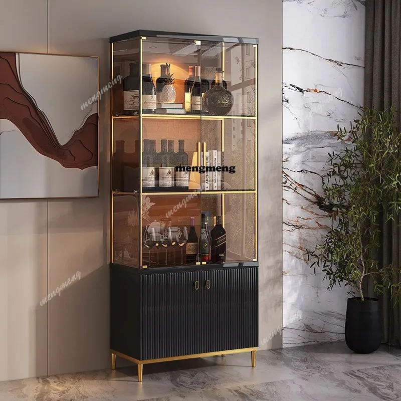 Italian Minimalist Wine Cabinet Light Luxury Modern Wrought Wine Cabinet Figure Display Bar Furniture Juomakaappi