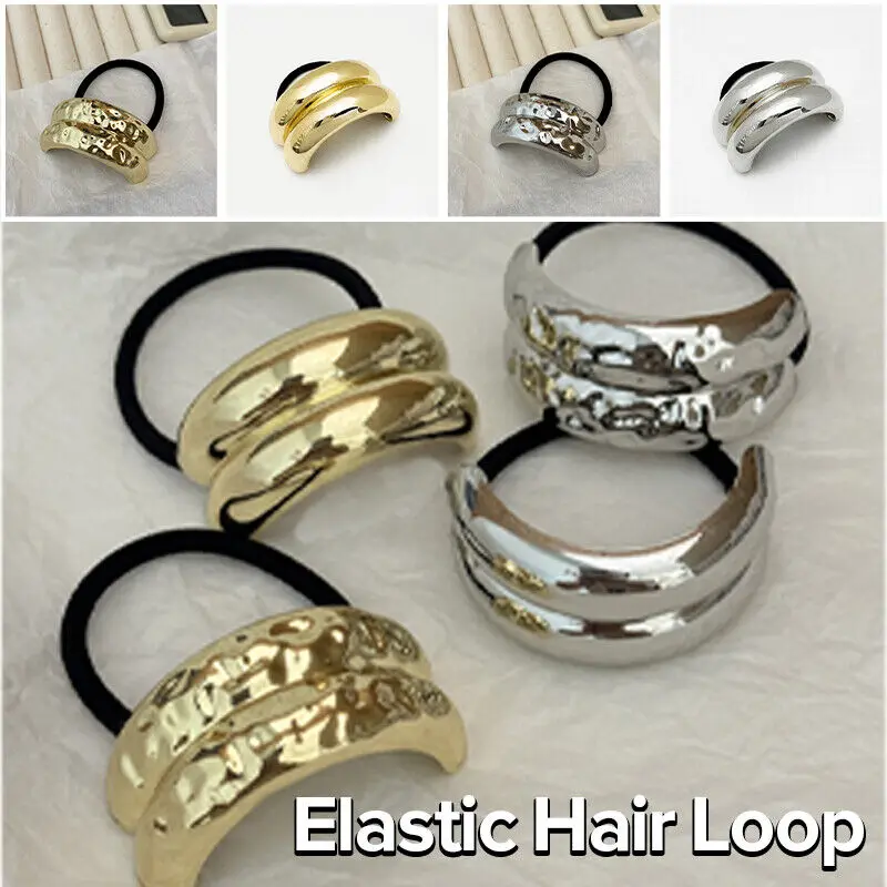 

High Ponytail Holder Hair Clips Lava Buckle Hair Cuff Metal Dress Up Hair Ring Decorative Accessories for Women