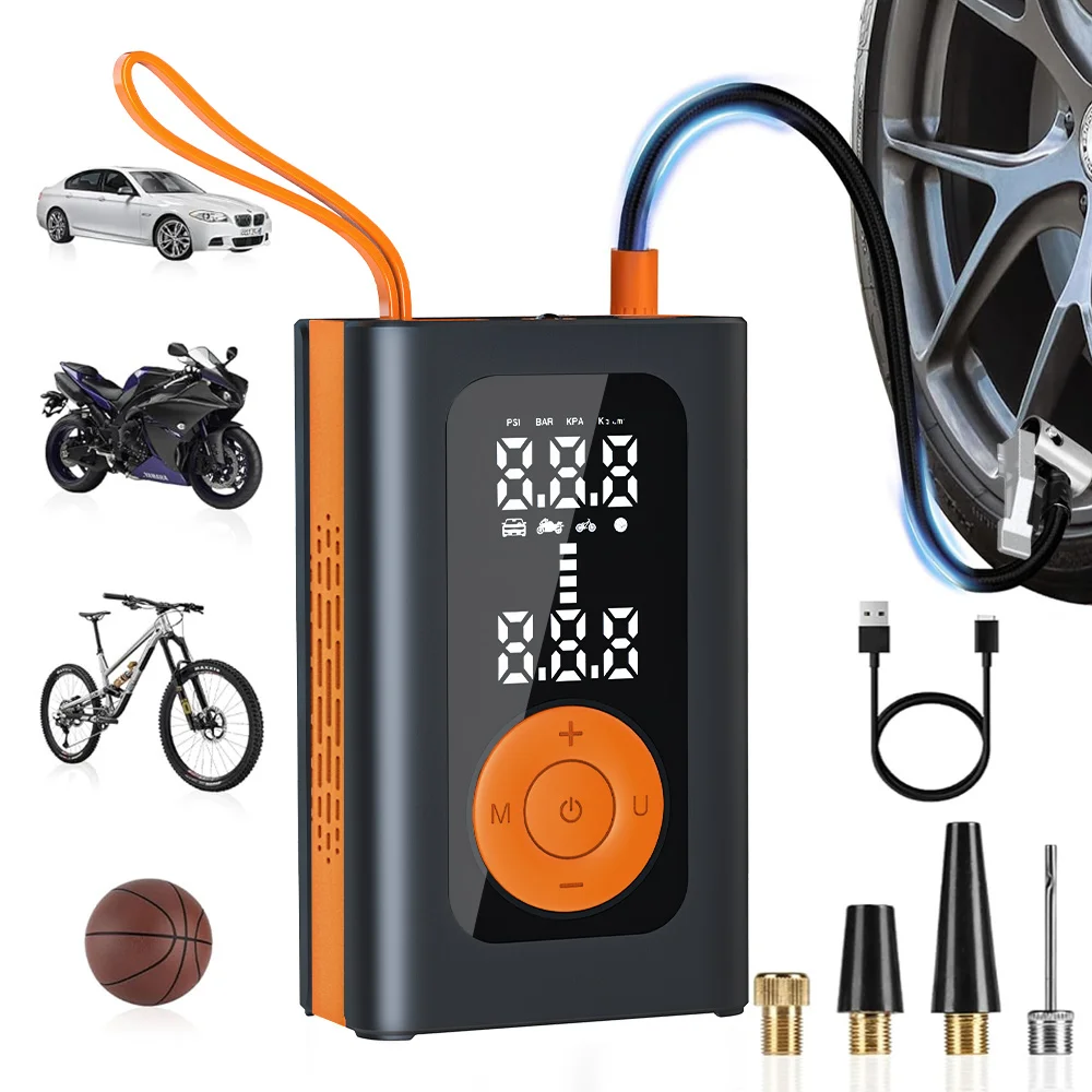 

Multifunctional Mini Car Air Pump 4000 mAh Cordless Tire Inflator Portable Digital 150 psi Car Tire Electric Air Pump