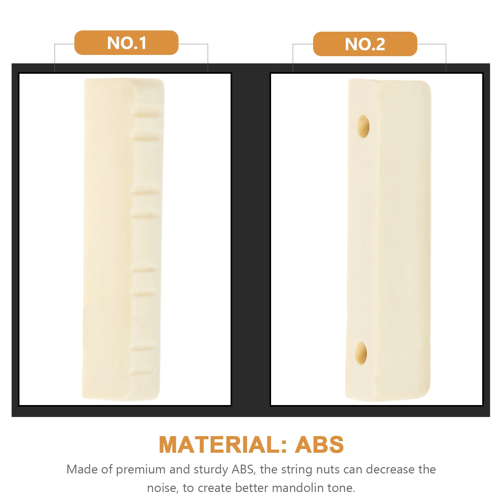 

2pcs Mandolin String Nuts Premium Abs Noise Reduction Wear Resistant Durable Bridge Saddle Accessories For Guitar Parts