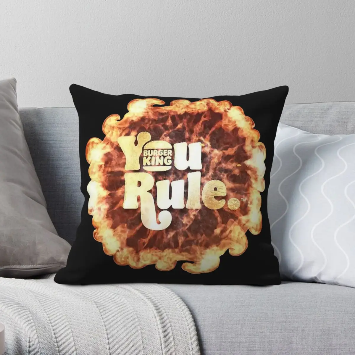 

Burger King You Rule Square Pillowcase Polyester Linen Velvet Pattern Zip Decorative Pillow Case Sofa Seater Cushion Case 18"