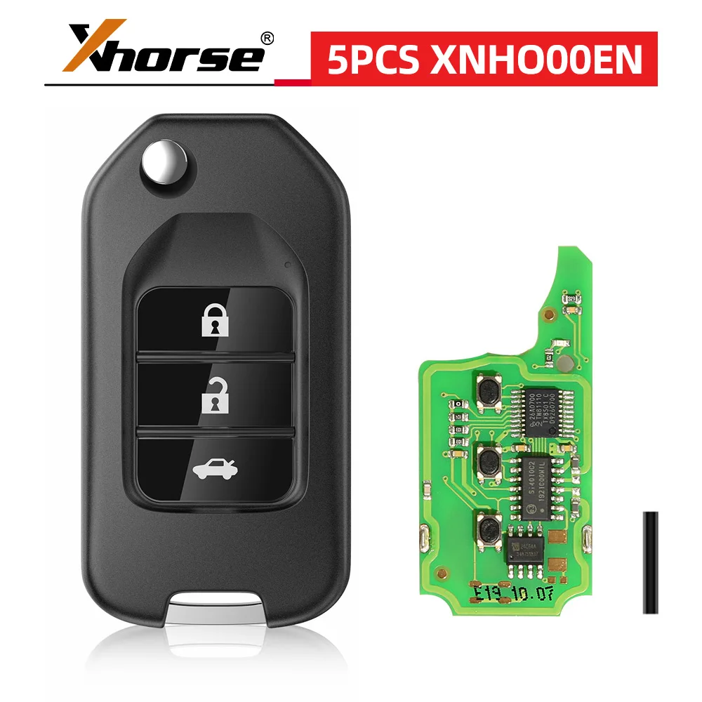 

5pcs/lot XHORSE XNHO00EN for Honda Style Wireless Universal Remote Key Fob 3 Buttons for VVDI2/VVDI Key Tool