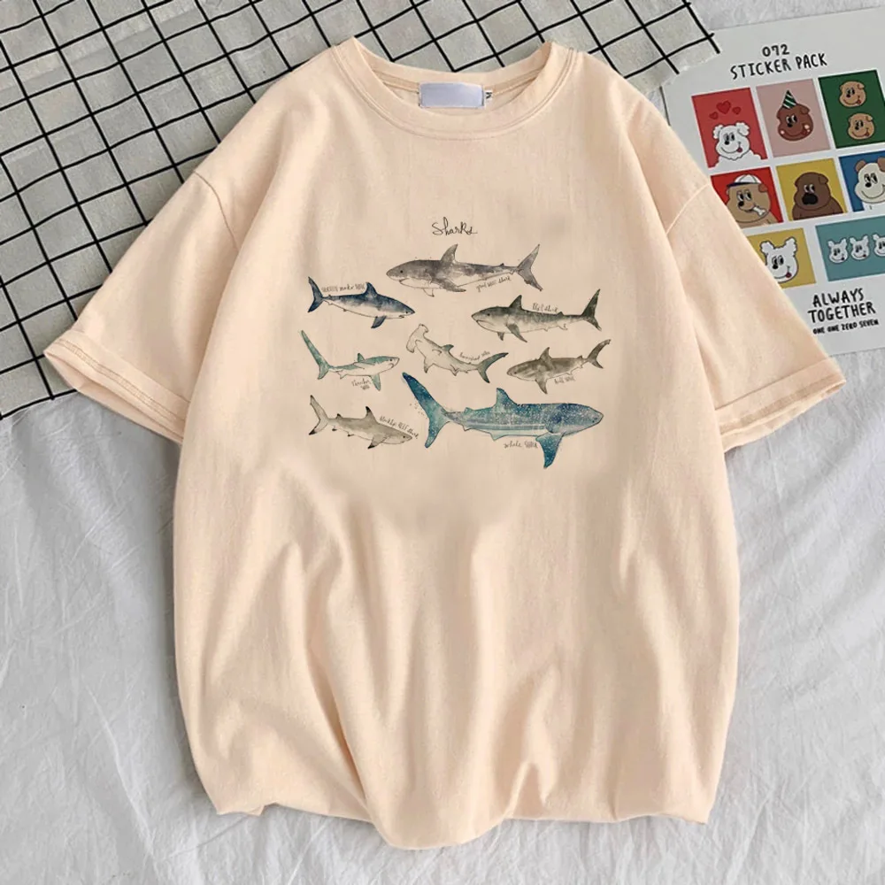 Whales tshirt female Psychedelic korean clothes Punk Vintage aesthetic Pastel t shirt Retro women hip hop 2000s Colorful image 4