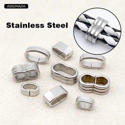 10pcs Ornament Stainless Steel Ring For Bracelet Connect Lace Buckle DIY Leather Bracelet Clasp For Jewelry Making Accessories