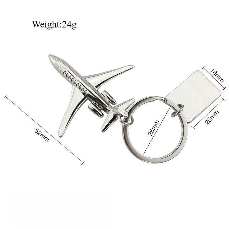 1 قطعة سلسلة المفاتيح المخصصة طائرة صغيرة شخصية المعادن الإبداعية الطائرات مخصصة حلقة رئيسية اكسسوارات السيارات هدية بالجملة