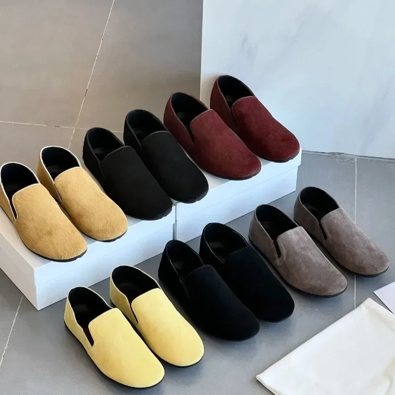 2025 New Imported Horse Hair Ballet Shoes Women Flats