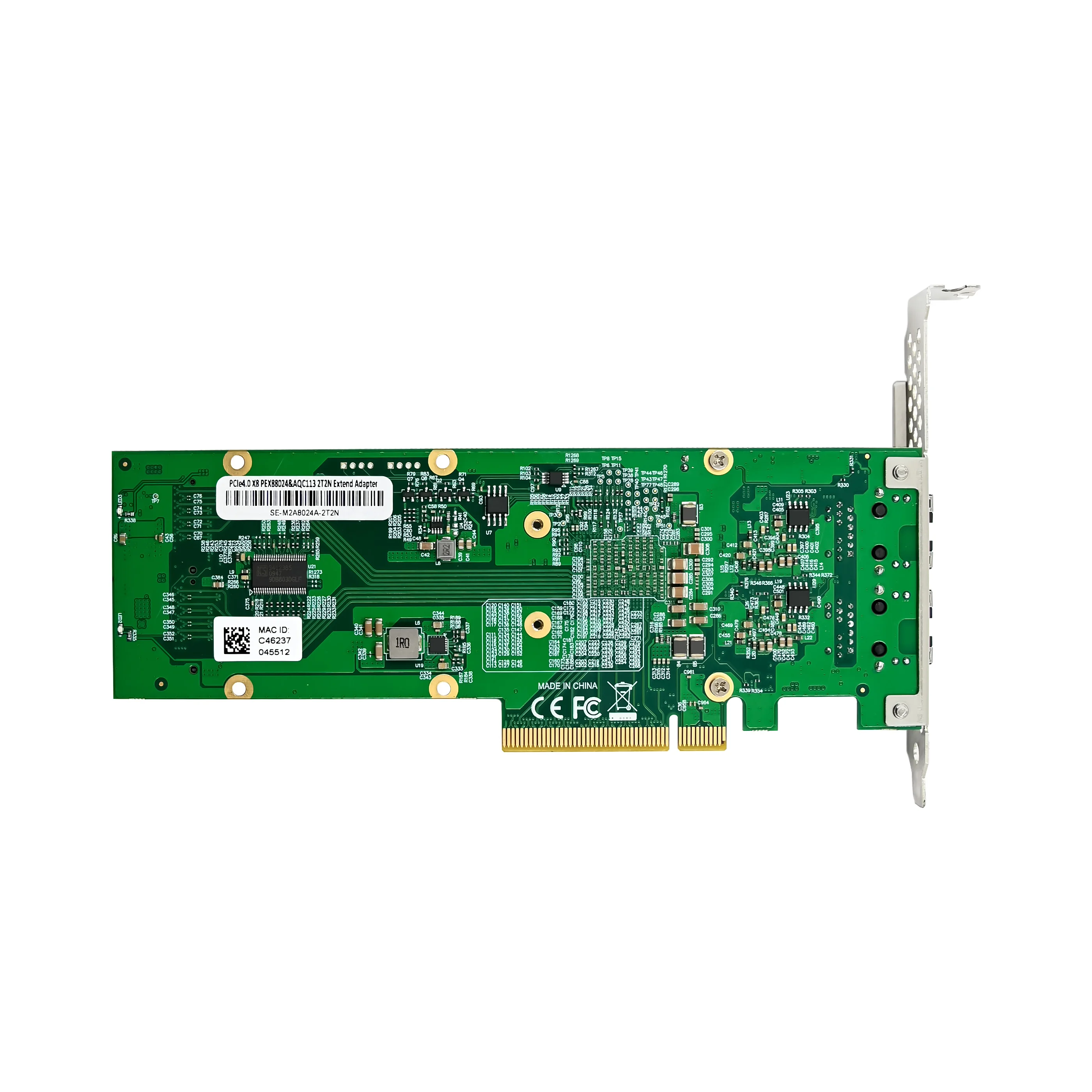 Sunweit ST5116 PCIe 4.0 X8 10G RJ45 T2 a LAN con 2 NVMe SSD PEX88024 y adaptador AQC113