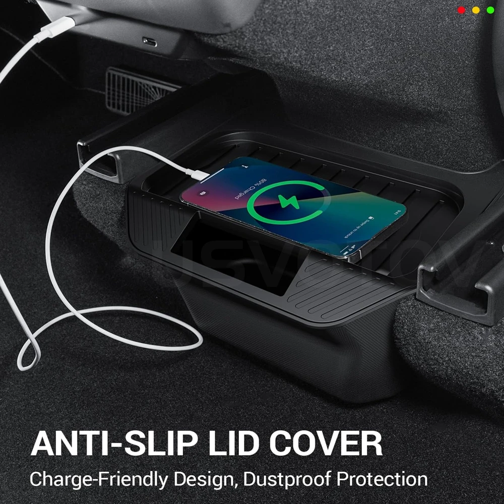 Rear Seat Storage Box for Tesla Model Y Juniper 2025 2026 Organizer Center Console Bins Backseat Trash Can Garbage Accessories image 5