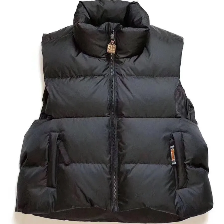 25AW KAPITAL Hirata Kazuhiro Style Retro Stand Up Collar Thickened Loose Down Vest for Men Sleeves Coat