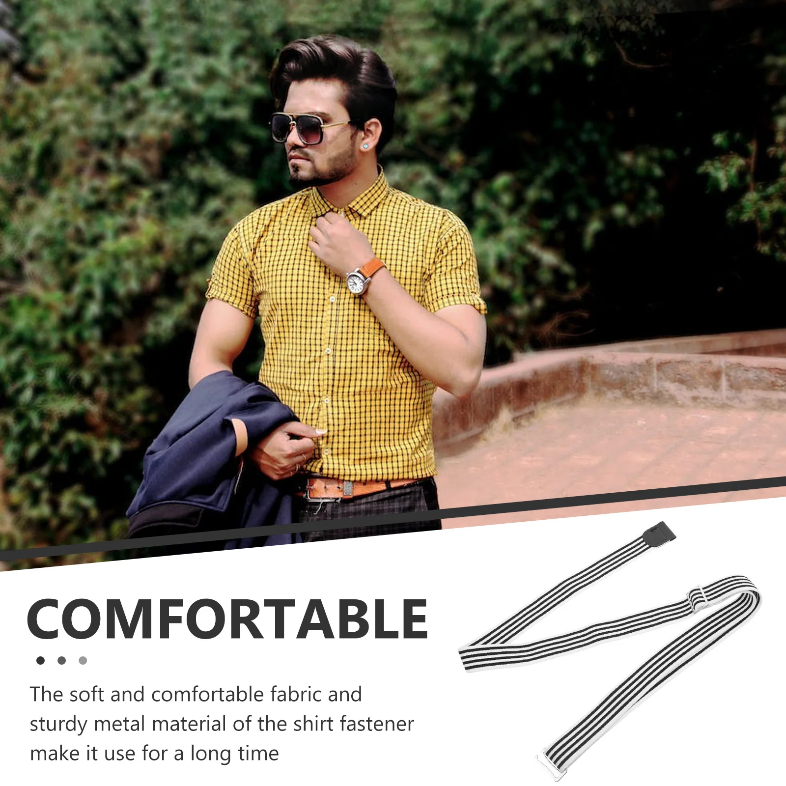 

Adjustable Men'S Belt Anti-Slip Stays Tuck Band For Shirt Holder Straps Sturdy Metal Business Shirt Belt Men Women