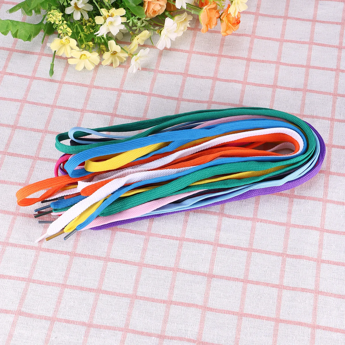 

12 пар шнурков для обуви, плоские шнурки, красочные простые полиэстеровые нейлоновые спортивные повседневные ботинки, кроссовки, коньки, плоские шнурки
