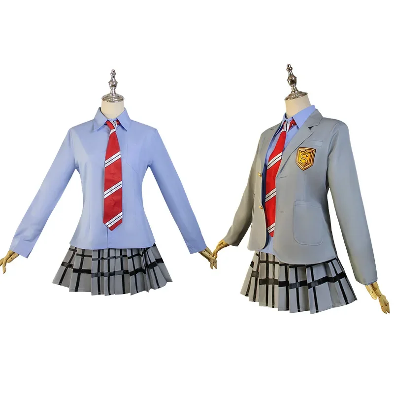 Anime Cosplay Traje Feminino, abril é a sua mentira, Cos Gongyuan Xun, Cos tem Ma, Uniforme Escolar de Gongsheng