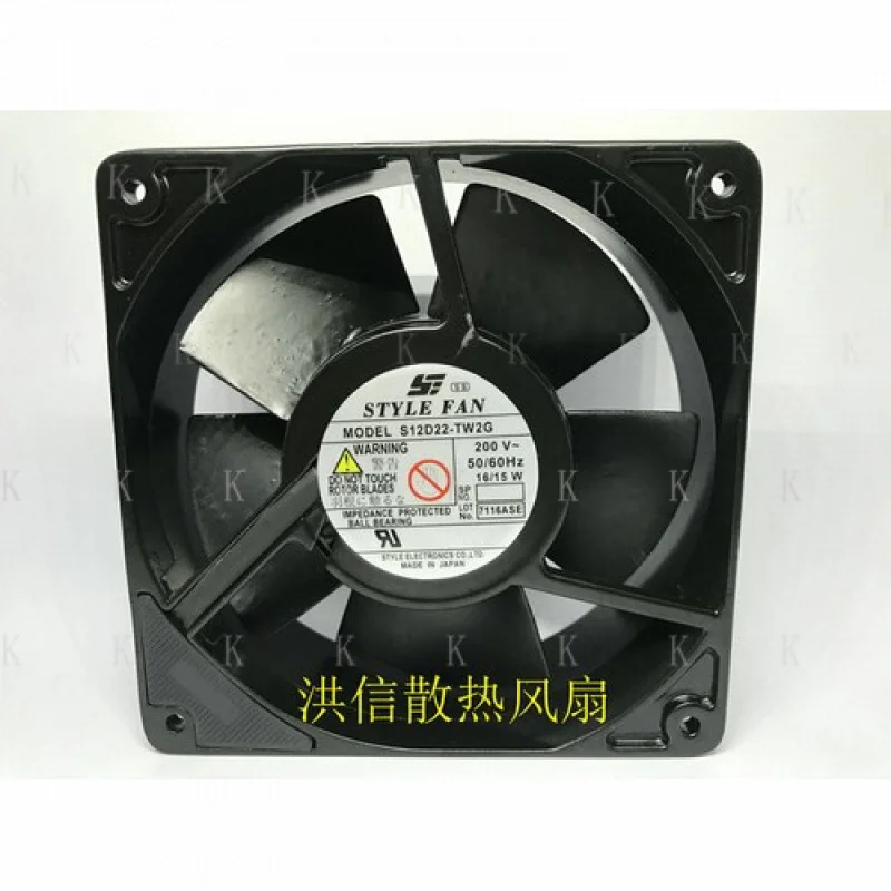 C    1pcs for  STYLE FAN S12D22-TW2G 200V 16/15W 12038 metal frame iron leaf fan