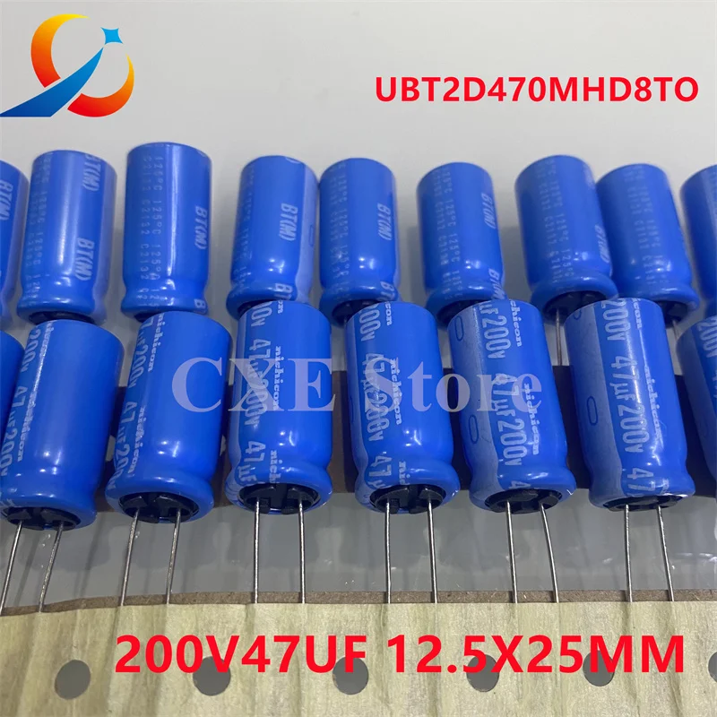 10PCS  Nichicon 200V47UF Volume 12.5X25MM  Electrolytic Capacitor 125 Degree BT Series UBT2D470MHD8TO NEW