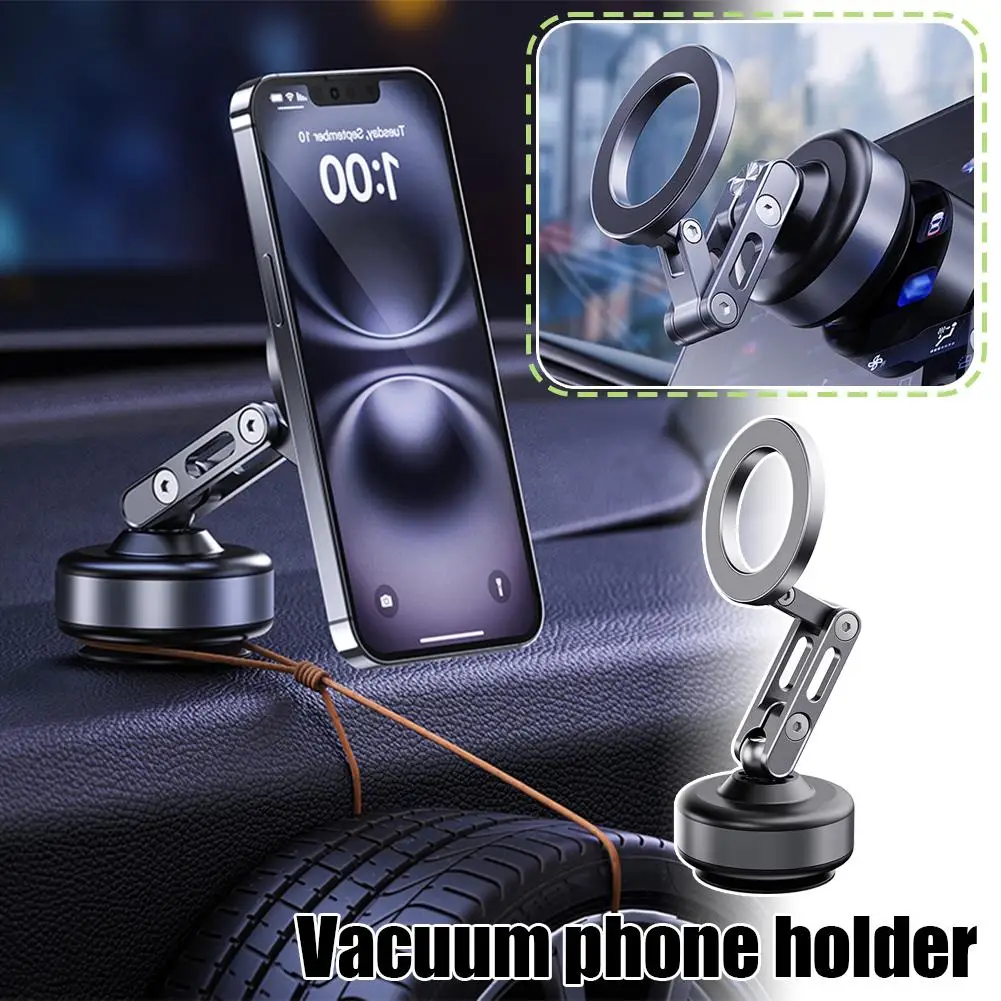 Strong Magnetic Car Suction Cup Bracket Rotating Folding Alloy Bracket Electric Phone Aluminum Adsorption Tools Vacuum C3v0