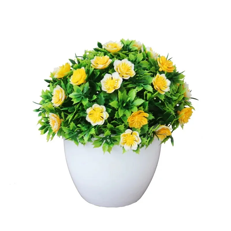 1pc Artificial Plants Bonsai Small Flower Potted Plants Fake Flowers Potted Ornaments for Home Decoration Hotel Garden Decor