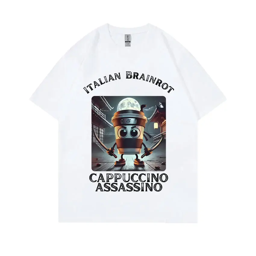 

Italian Brainrot Cappuccino Assasino Funny Meme Tshirt Men Women Casual Joke Humor T-shirt Unisex Vintage Oversized T Shirts