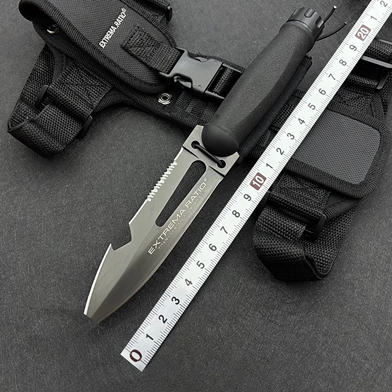 ER ULTRAMARINE سكين غوص خارجي متعدد الوظائف شفرة مسننة بقاء FS سكاكين ثابتة ذات حدين أداة تخييم EDC