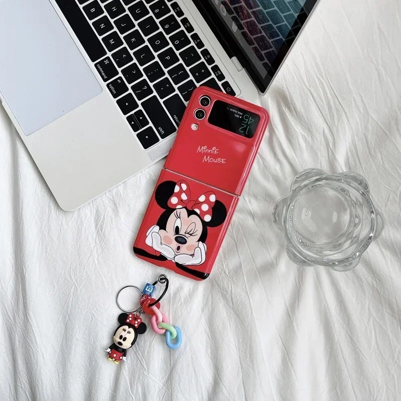 Disney Cartoon Mickey Minnie Mouse Stitch Winnie The Pooh Phone Case for Samsung Galaxy Z Flip 6 3 4 5 5G Hard Back Cover Funda