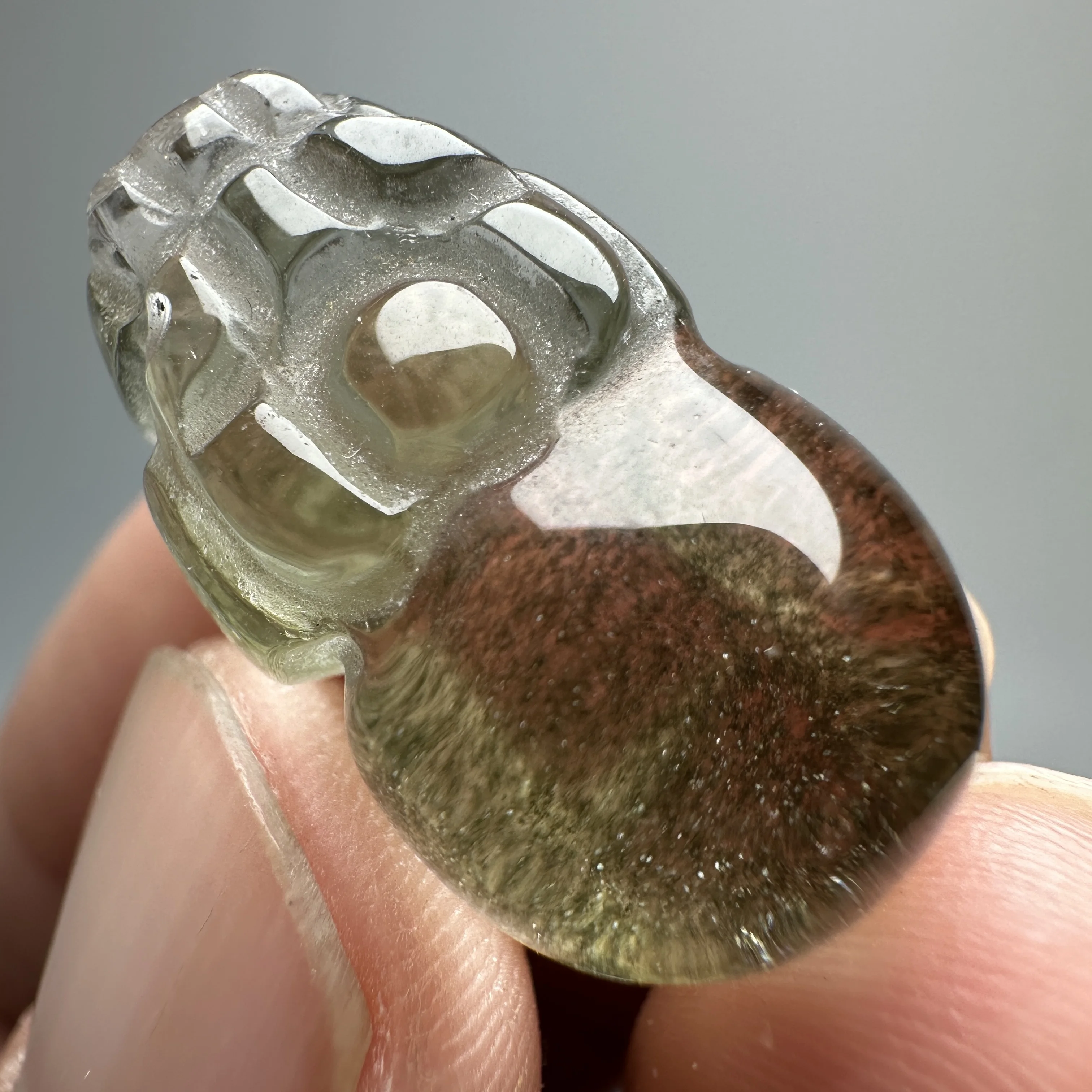 

Natural Crystal Green Ghost Mineral Specimen Hand-Carved Pi Xiu Home Decoration Piece for Energy Enhancement And Luck Attraction