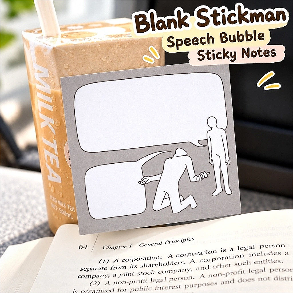 50sheet Blank Speech-bubble Sticky Notes DIY Character Appearance Adhesive Memo Notes for Student School Supply Creative Gift