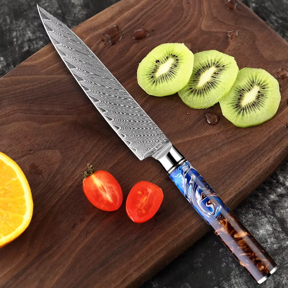 Professional Utility Knife Damascus VG-10 Steel 5 Inch Japanese Paring Knife Sharp Kitchen Fruit Knife Paring & Peeling Knives