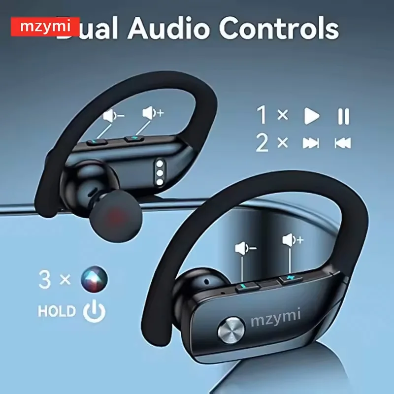 mы T16 مع براعم عرض LED سماعات أذن لاسلكية سماعات بلوتوث سماعات أذن رياضية مع صندوق شحن خطافات الأذن للهواتف الذكية