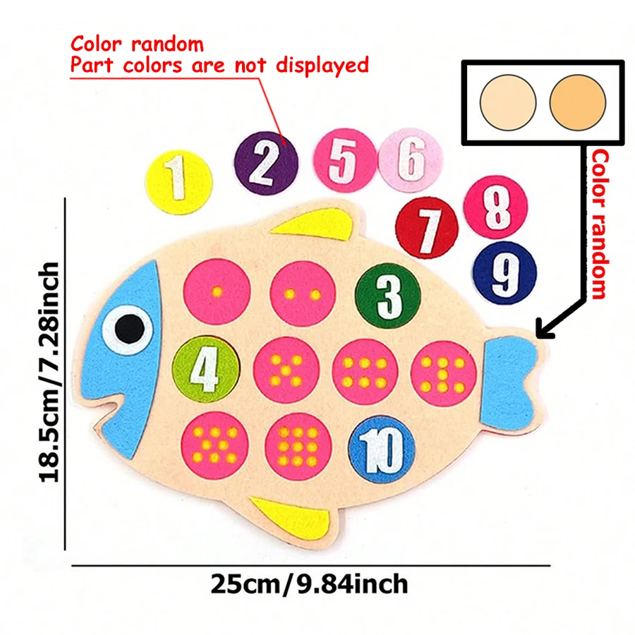 1-10 Digital Fruit Tree Cartoon Felt School Mathematics Teaching Aids Color Number Cognitive Felt Free Assemble Teaching Tools S