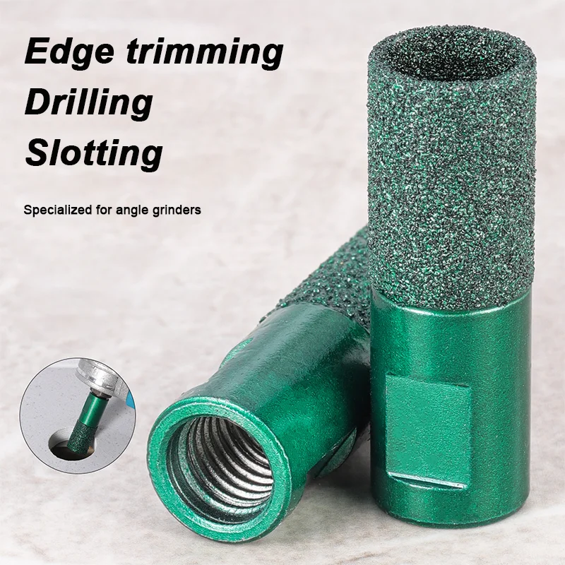 M10 Thread Diamond Grinding Head for Angle Grinder, Porcelain & Stone Hole Enlarging & Edge Finishing Tool