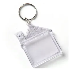 Hot Promotion DIY Plastic Blank Keychain House Key ring Chain 100Pcs/lot