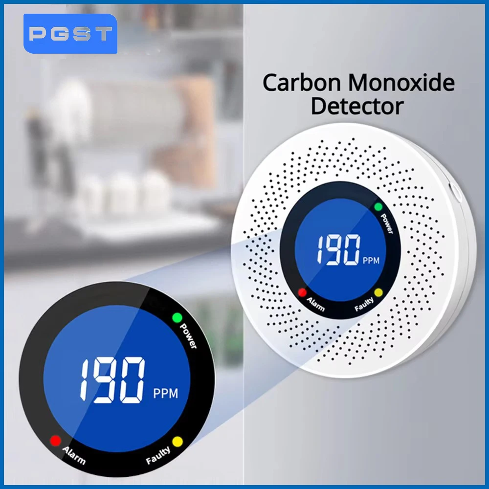 

New Carbon Monoxide Standalone Detector CO Alarm With Screen Display Battery Powered CE Certified For Home Kitchen Office Use