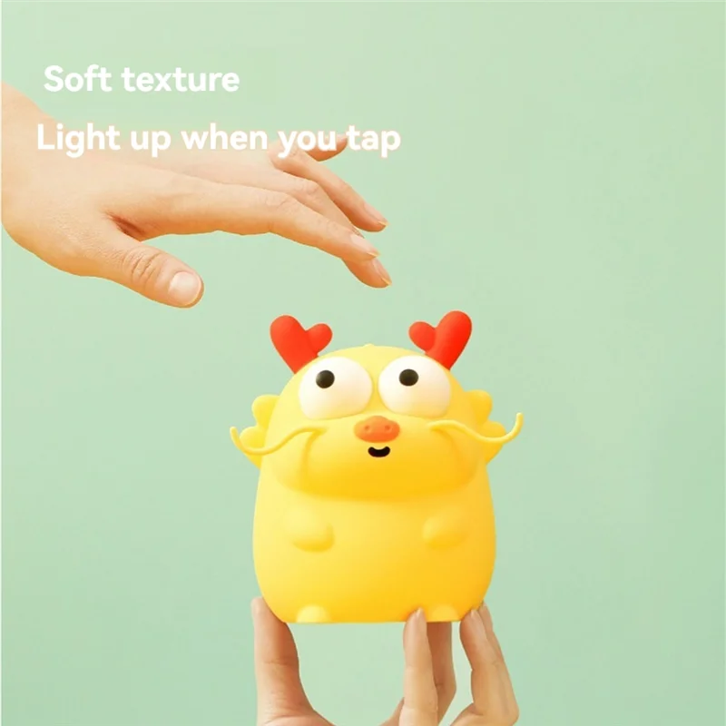 LICE-Long Bao Bao Dragon Year Ночник Перезаряжаемый Прикроватный светильник с регулируемой яркостью для сна Pat Lamp