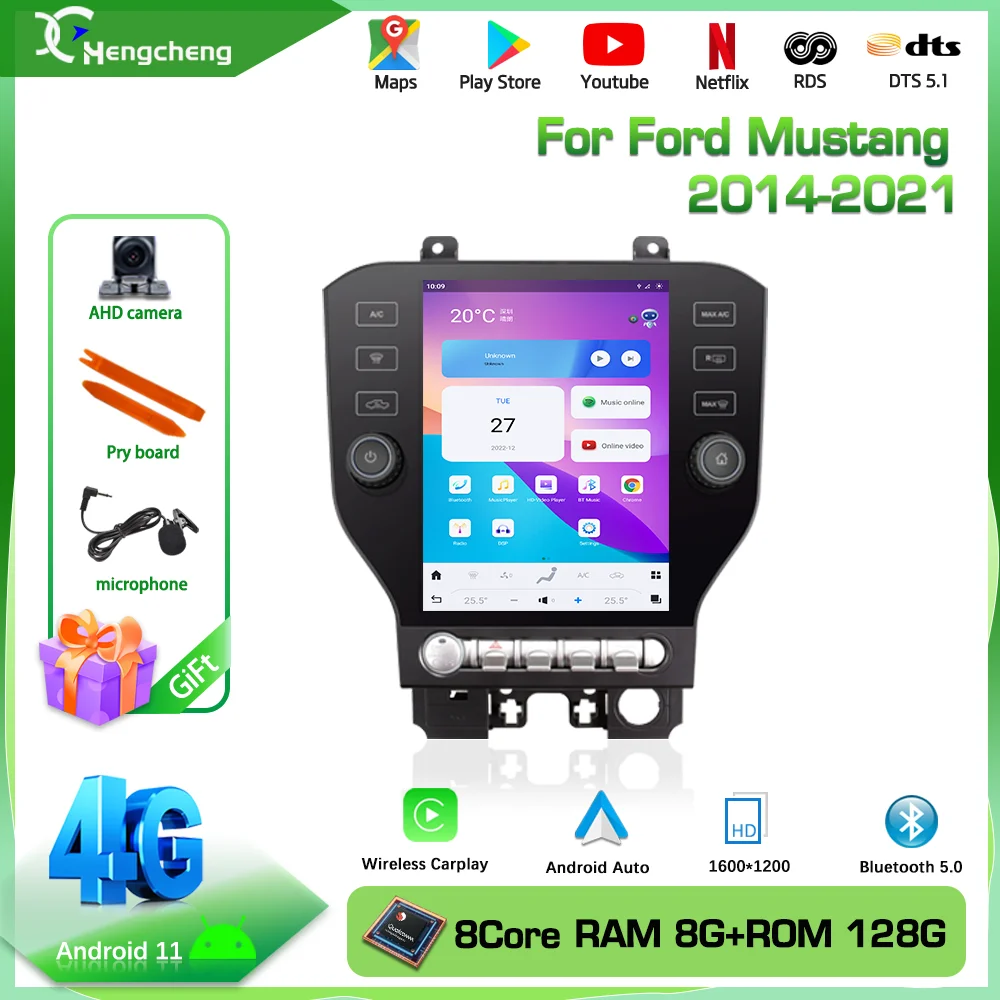 

10.5Inch Android11 Auto Radio Stereo For Ford Mustang 2014 - 2021 Car Multimedia Video Player Carplay GPS Navigation 4G DVD