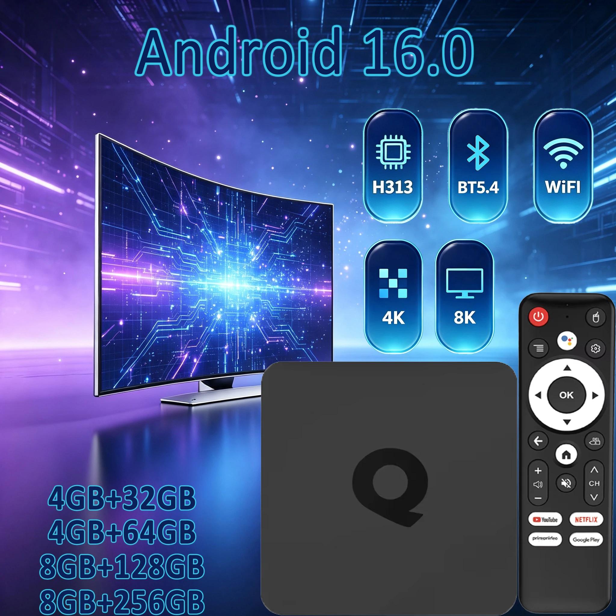 Smart Home Youtube - Android 16 Smart TV Box 8G