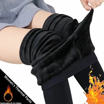 3-2-1 זוגות של גרביים חורף לנשים עם קשירה חמה במותן גבוהה בצ...