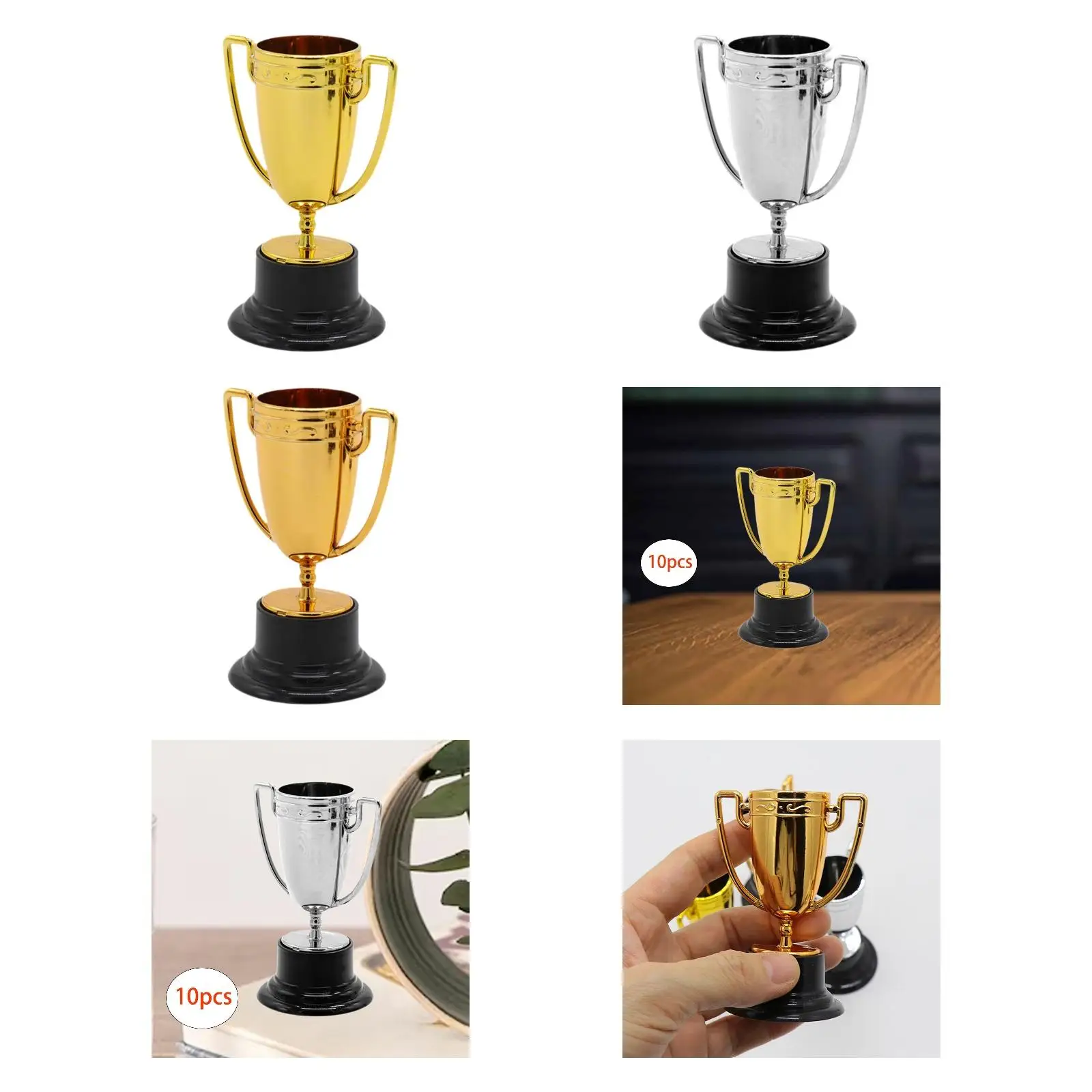 

10Pcs Mini Trophies Multipurpose Sturdy Kids and Adults Small Trophy for Party Favors Ceremony Winning Prizes School Award Props