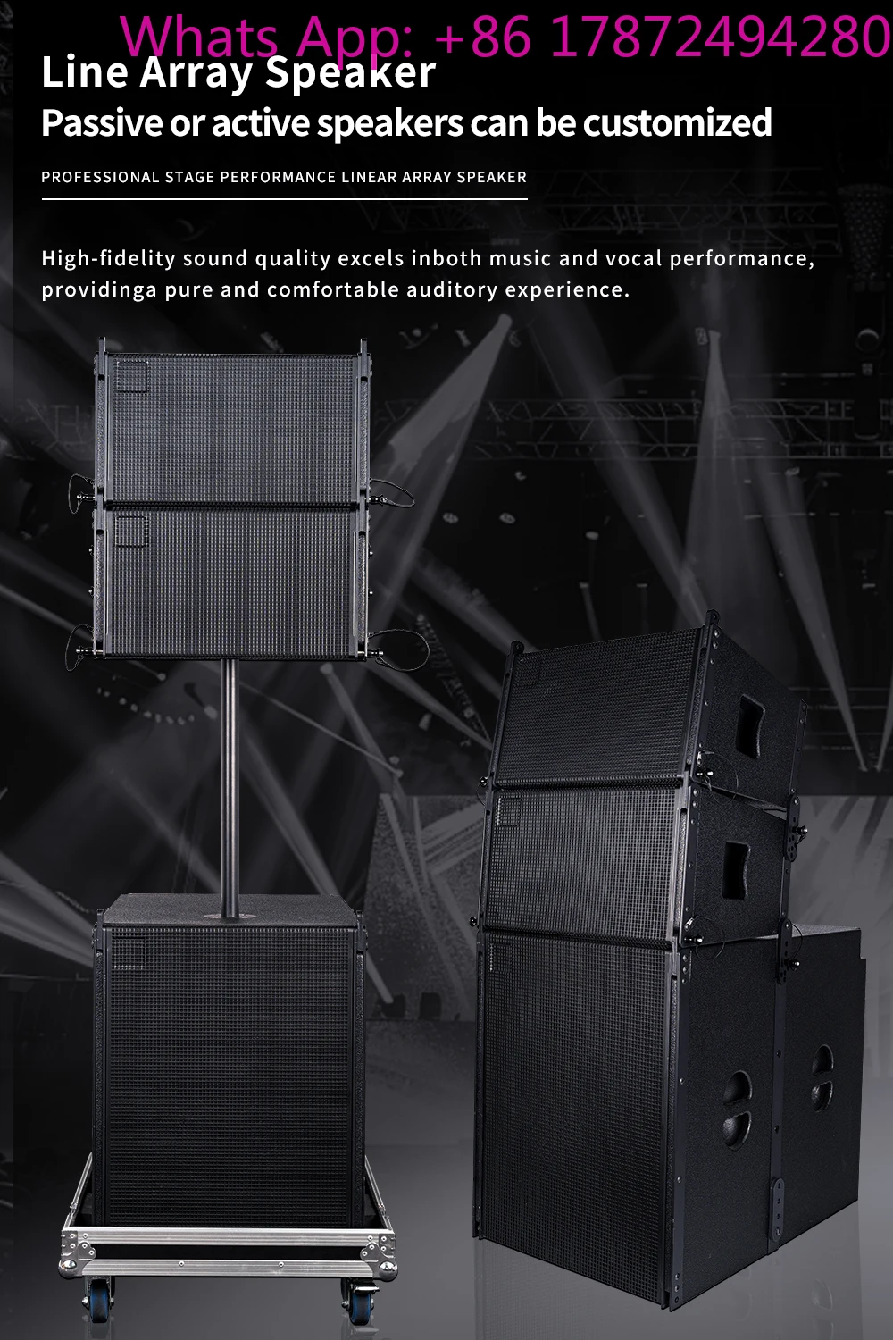 Hot Sale Professional Line Array Speaker Flight Case System Sound System Audio Outdoor Concert Stage Active Line Array Speakers