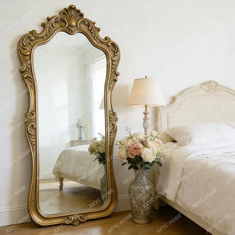 

L retro carved home court style wall hanging full-length mirror home bedroom full-length mirror