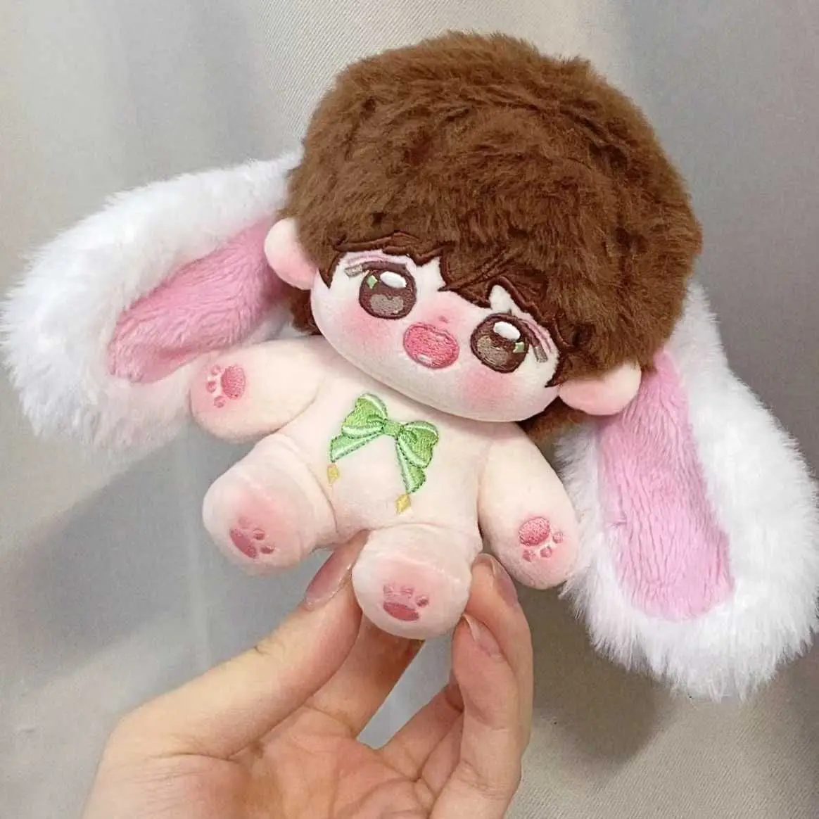 

Фаршированная игра 10 см для подростков в раз He Junlin, стоячая поза, подарочная с ушками, плюшевая кукла, игрушка, мягкое платье, хлопок, подарок для ребенка