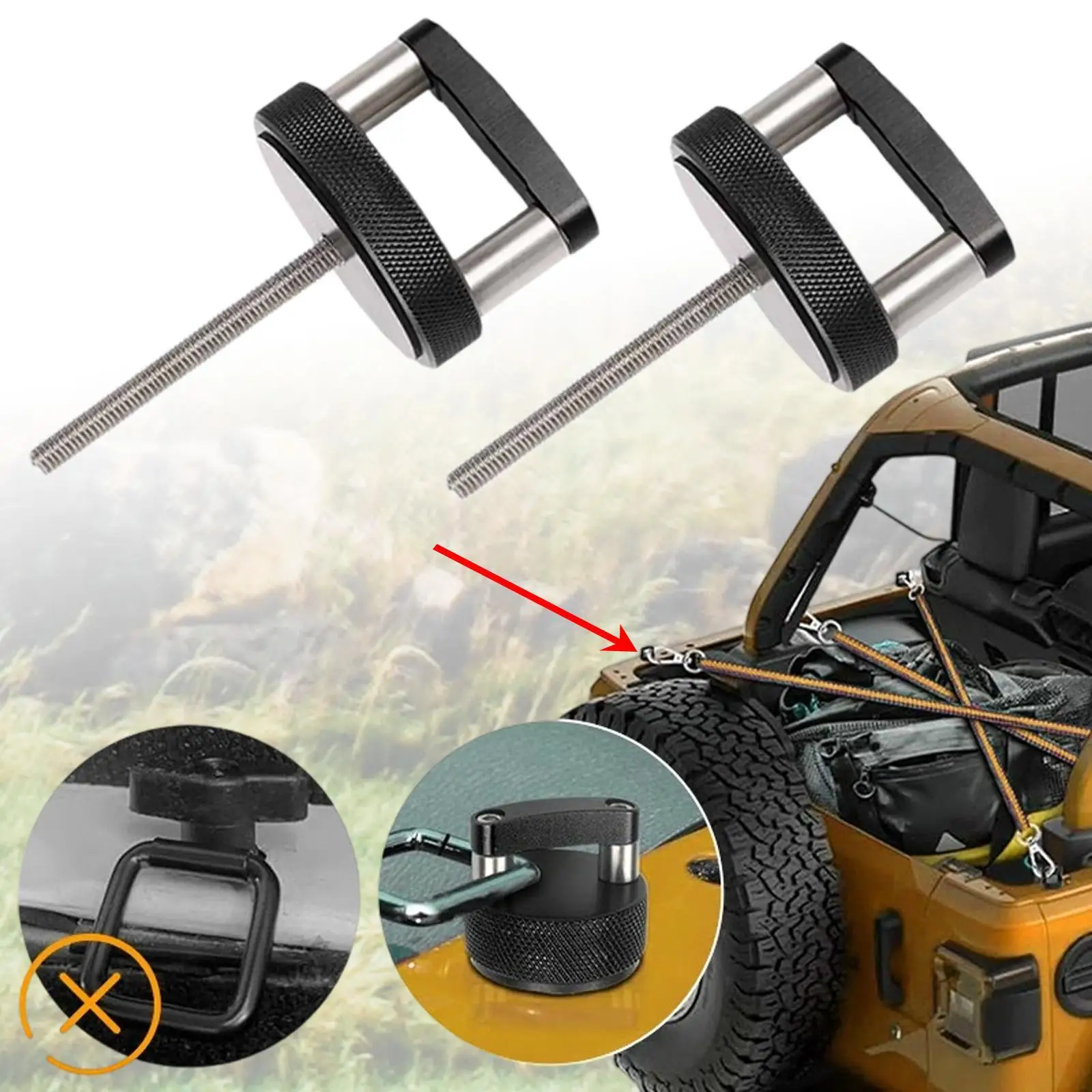 

2 Pieces Hard Top Bolts Removal Fastener for Jeep Wrangler JK 2DR