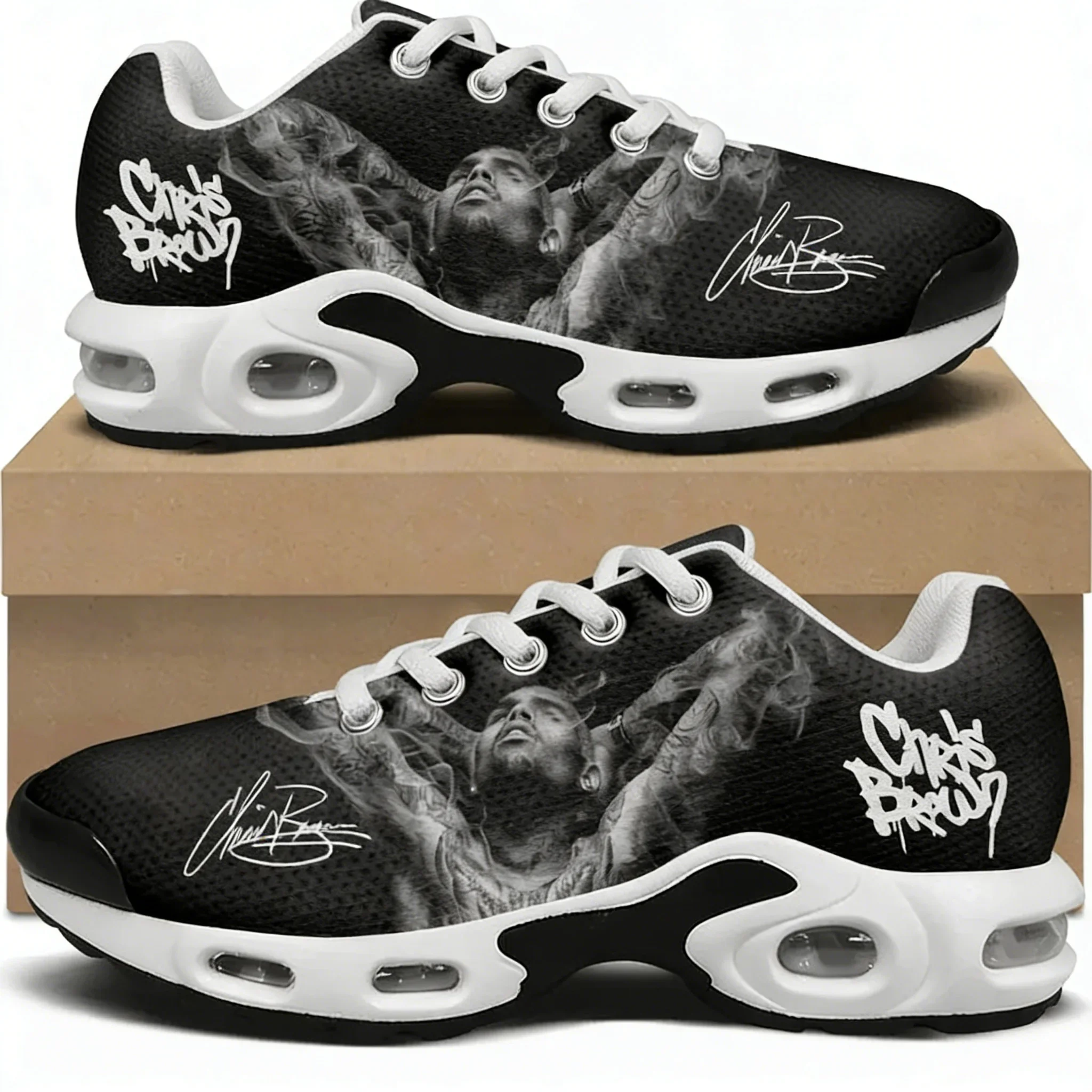 Chris Brown Hip hop Rap Rock Singer Air Cushion Sneakers Men Women Teenager Lightweight Hiking Mountain Climbing Custom Sneaker