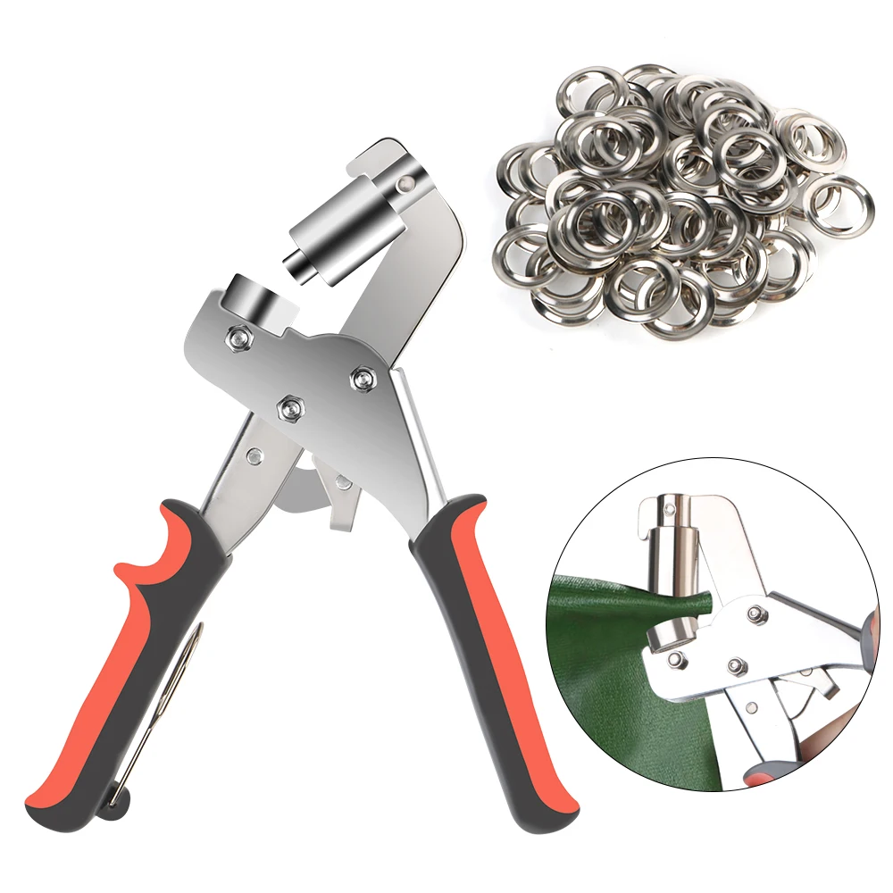 Handheld Hole Punch 3/8 Inch 10mm Grommet Eyelet Plier Kit Metal Air Hole Rivet Plier Eyelet Installation Tool