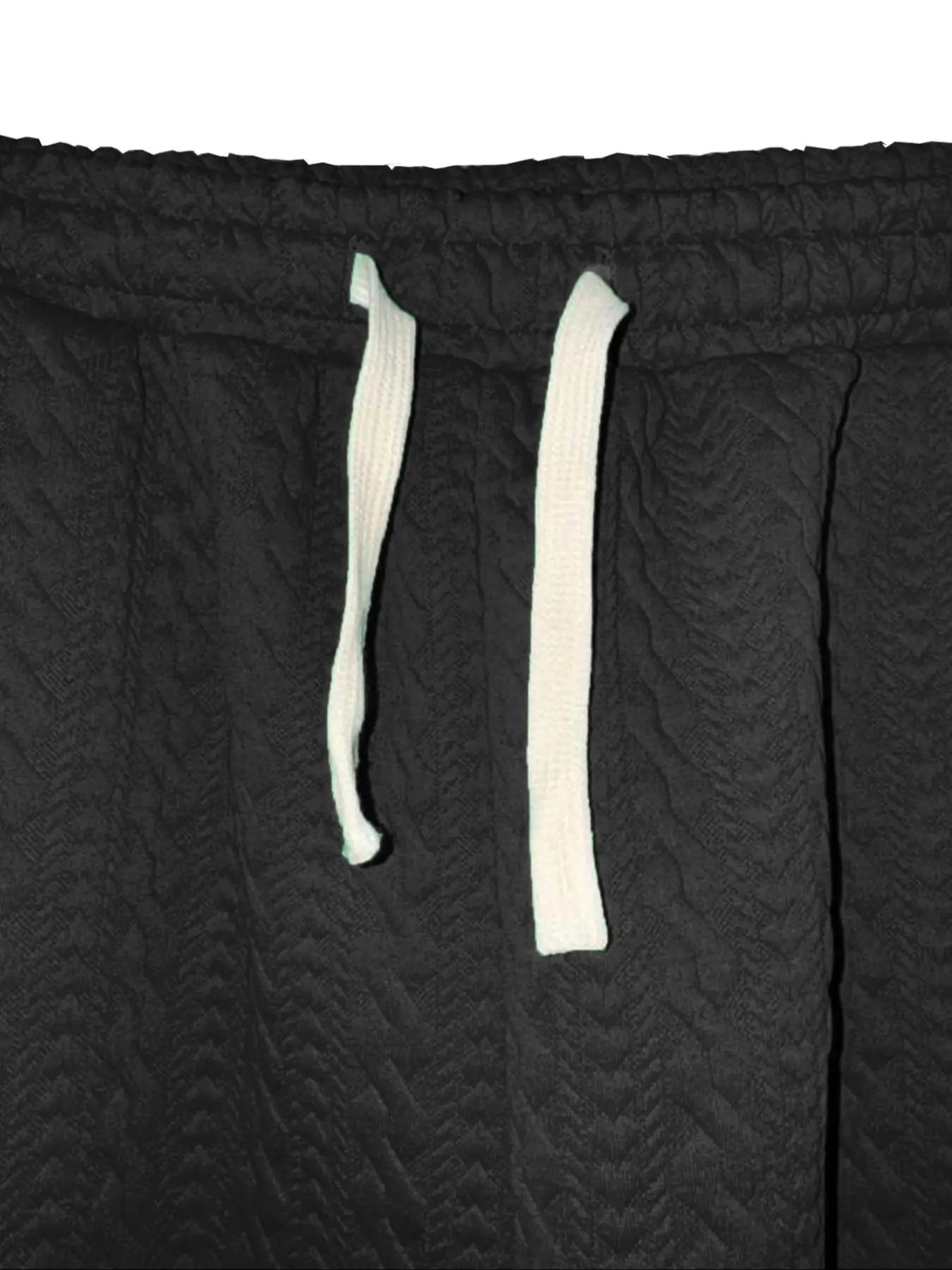 Herren Casual Minimalistische Jogginghose mit Buchstabendruck, Geteilter Saum, Strukturierter Jacquard-Stoff, Kordelzug am Bund, Komfortabler Schnitt – Detail 16
