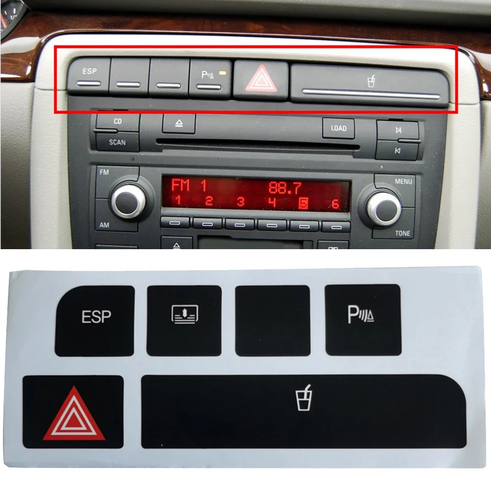 

ESP Cup Holder Stickers Decals Repair Worn Button Knob Switch For Audi A4 04-06 LHD Interior Dedoration Car Styling