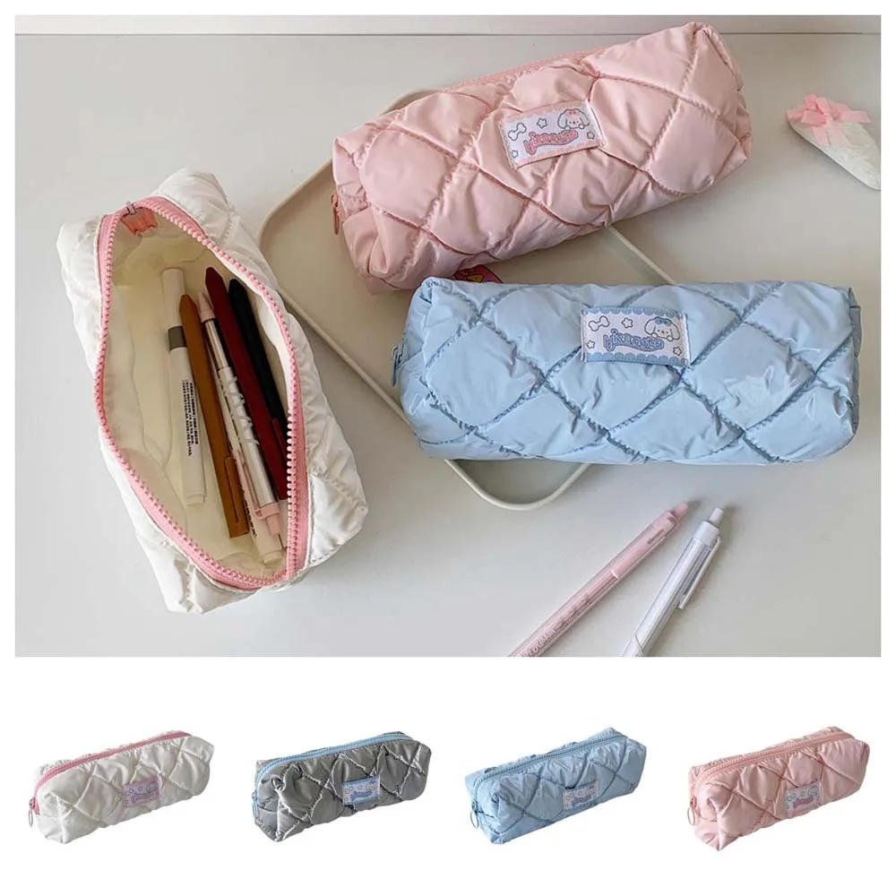 

Stationery Organizer Stationery Bag Cream Candy Color Single Layer Large Pen Bag Jewelry Storage Large Capacity Pencil Case