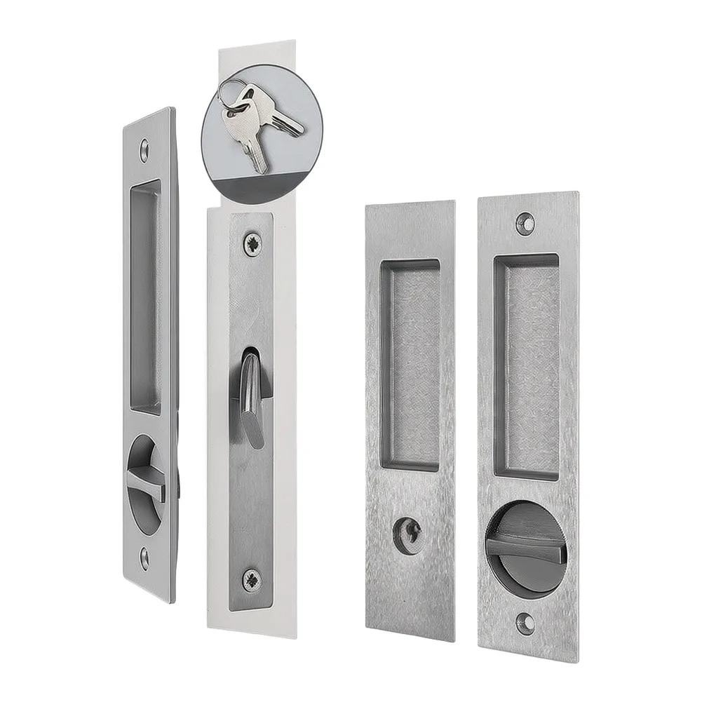 Sliding Door Lock with Key for Wooden For Interior Doors Compatible with Balcony Kitchen Bathroom and Room Divider Installations
