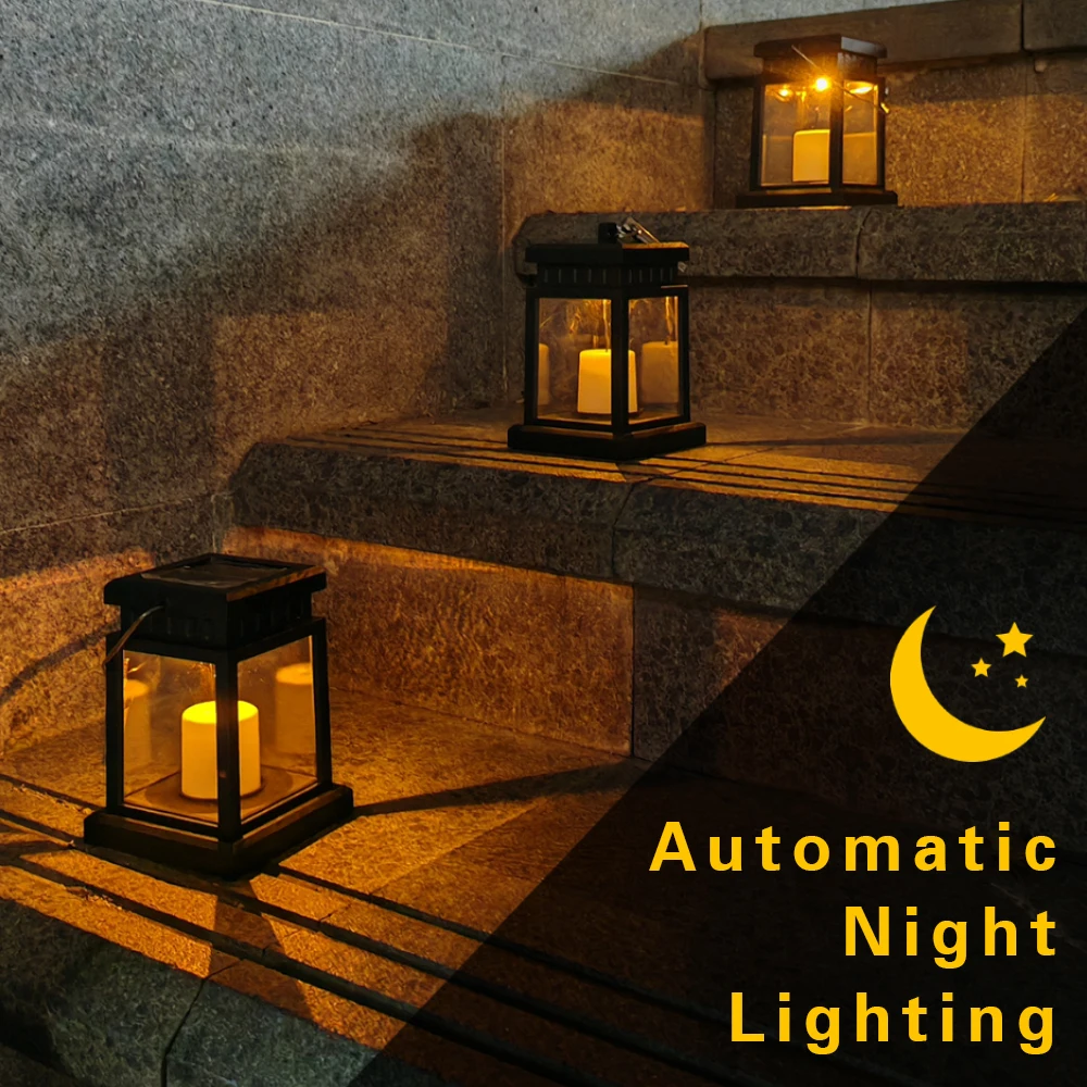 الطاقة الشمسية معلقة قصر فانوس أضواء الشموع في الهواء الطلق مقاوم للماء حديقة الديكور المشهد فناء الحديقة سطح السفينة شجرة مصباح للفناء