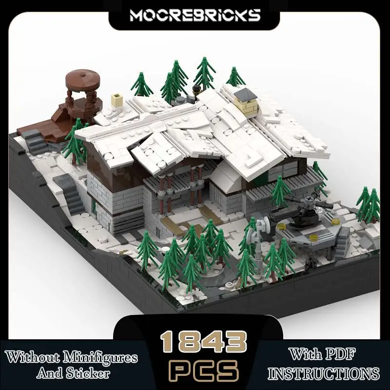 MOC- 194023   Modulare Architektur Winter Log Cabin Bausteine Modell Haus Technologie Ziegel Spielzeug Kinder Geburtstag Geschenke