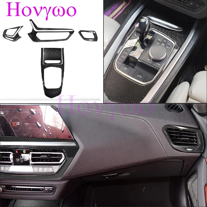 Real Carbon Fiber Car Interior Trims Center Console Cover Dash Kits For BMW Z4 G29 2019-2020