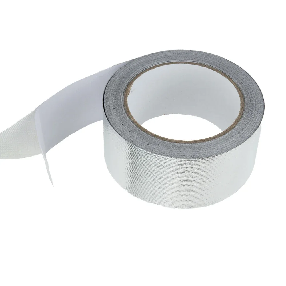 1 Roll Of Silver Exhaust Heat Wrap Manifold Downpipe High Temperature Bandage Tape 20M*5cm Rated To Constant 325 Degree Fahrenhe